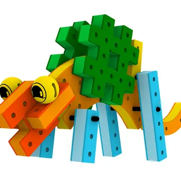 BAKOBA „Combiner“ konstruktorius – 65 minkštos detalės