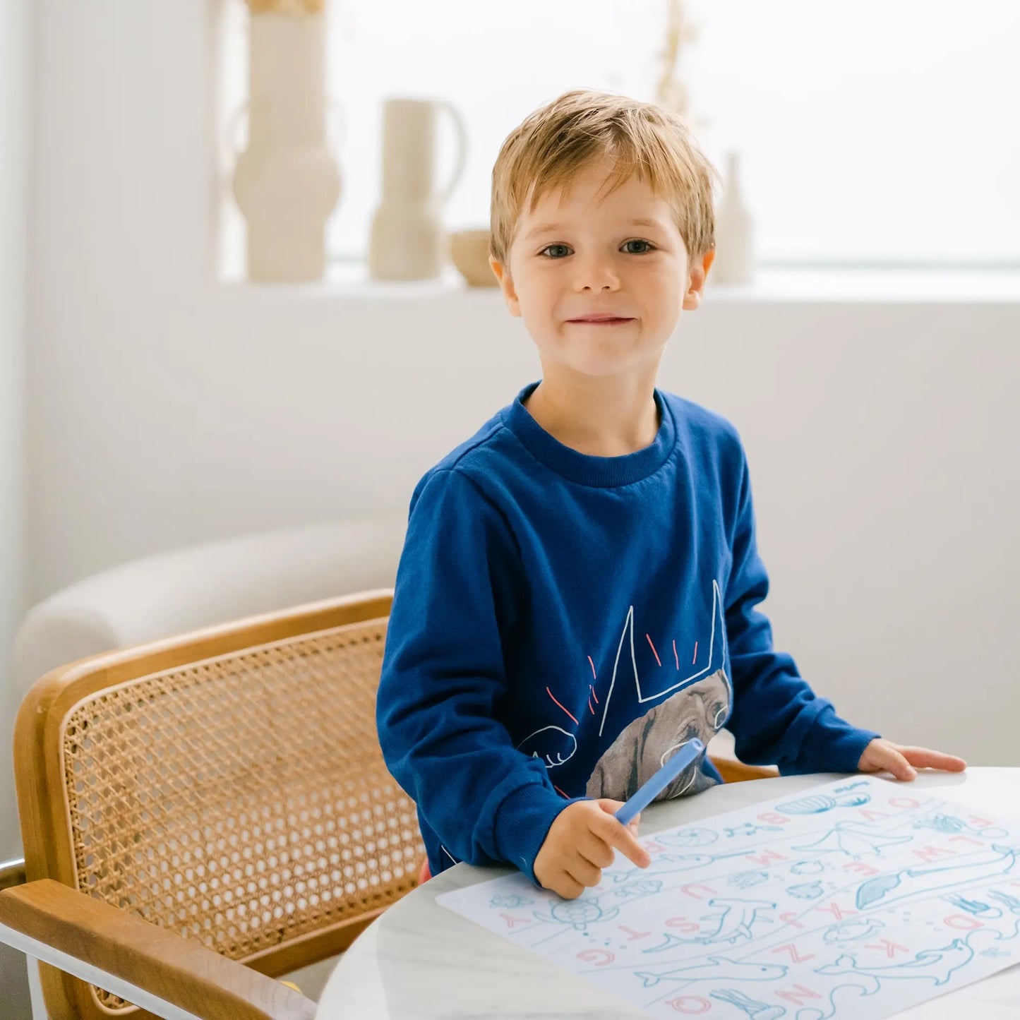 Edukacinis silikoninis spalvinimo kilimėlis - ABC Vandenynas (3 markeriai komplekte)