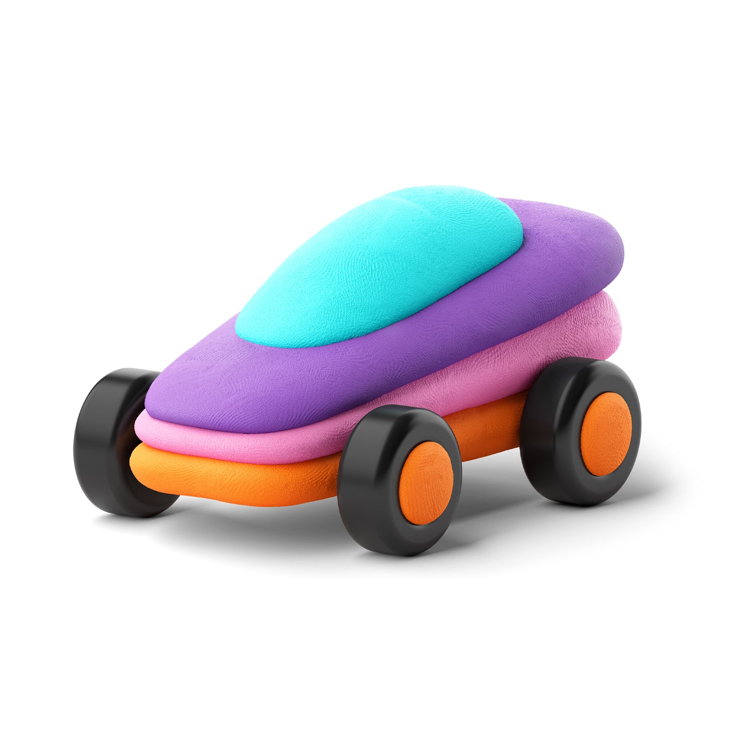Modelinas Hey Clay - Linksmieji automobiliai su ratais