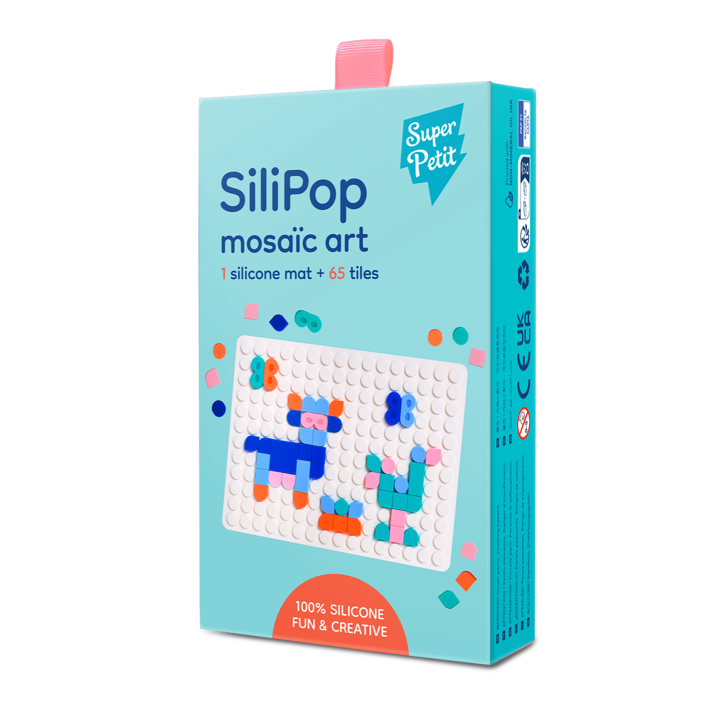 Silipop silikoninių mozaikų rinkinys - balta