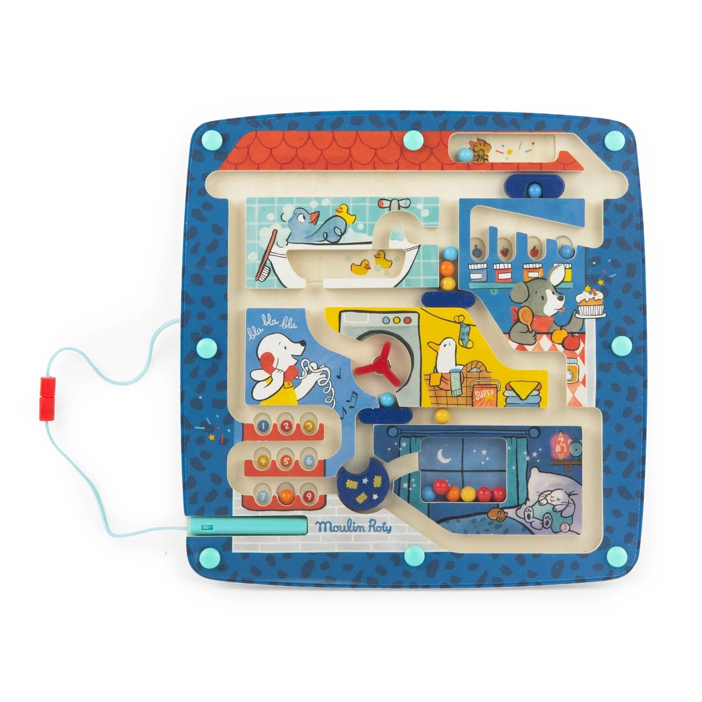 Magnetinis labirintas „Puce & Pilou“ - medinis lavinamasis žaidimas vaikams