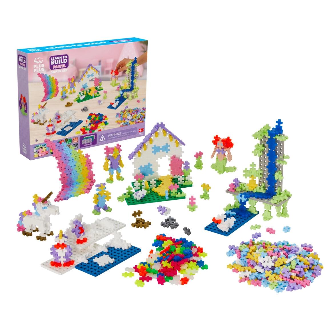Plus-Plus Mega Discovery – 1200 detalių konstruktorius (pastelinis)