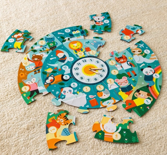 Apvali dėlionė „Pažink laikrodį“