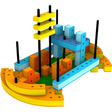 BAKOBA „Combiner“ konstruktorius – 65 minkštos detalės