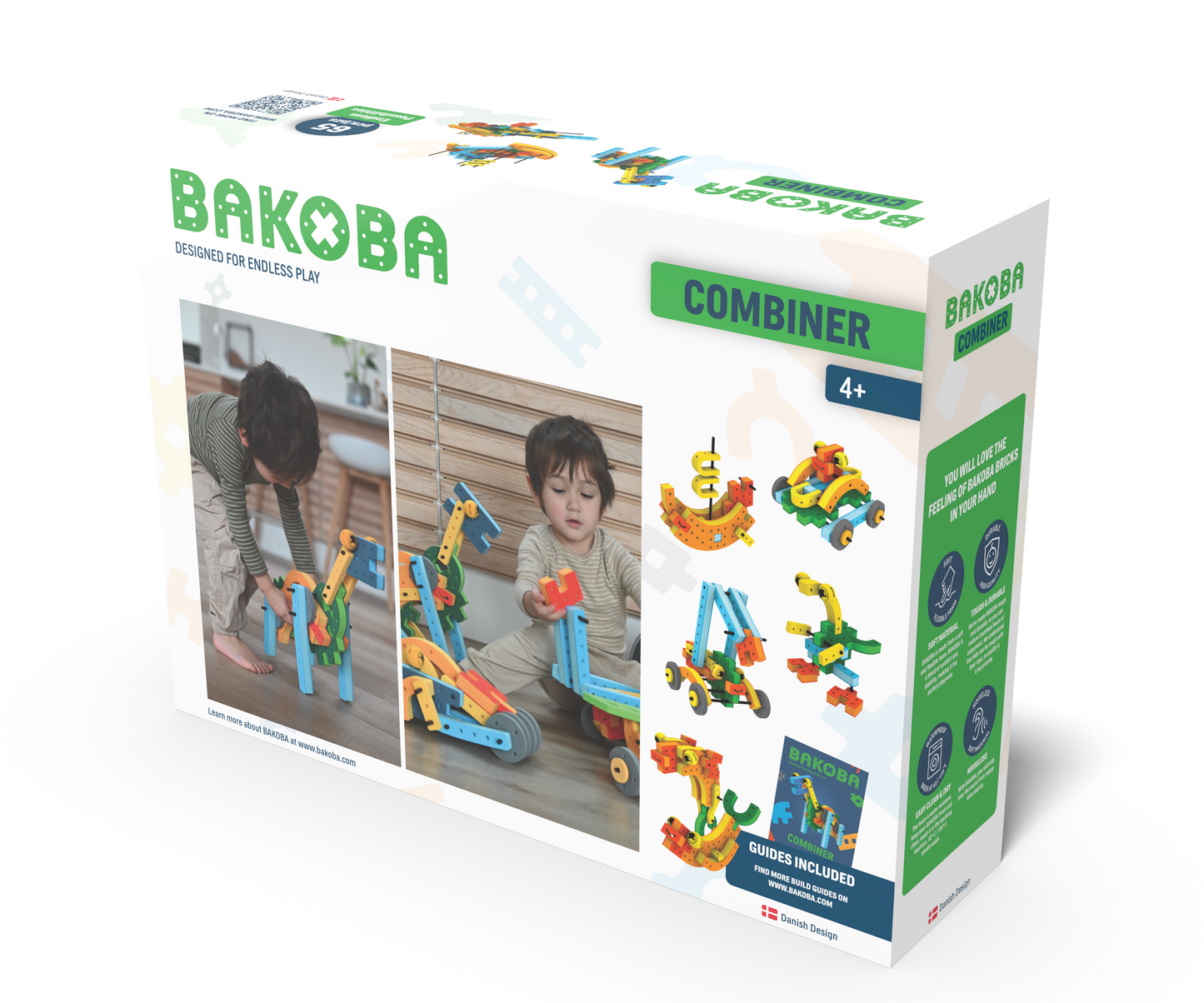 BAKOBA „Combiner“ konstruktorius – 65 minkštos detalės