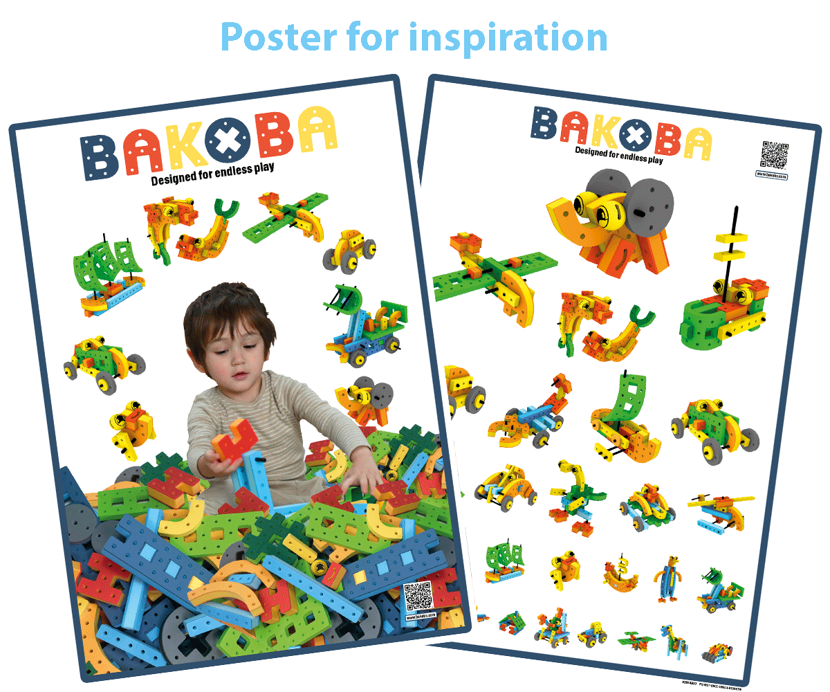 BAKOBA „Creative Mega Box“ konstruktorius  – 300 minkštų detalių