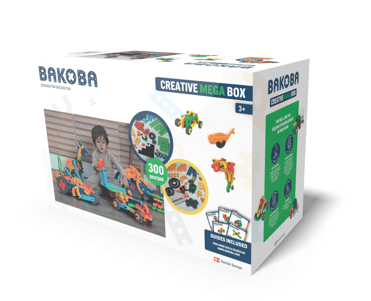 BAKOBA „Creative Mega Box“ konstruktorius  – 300 minkštų detalių
