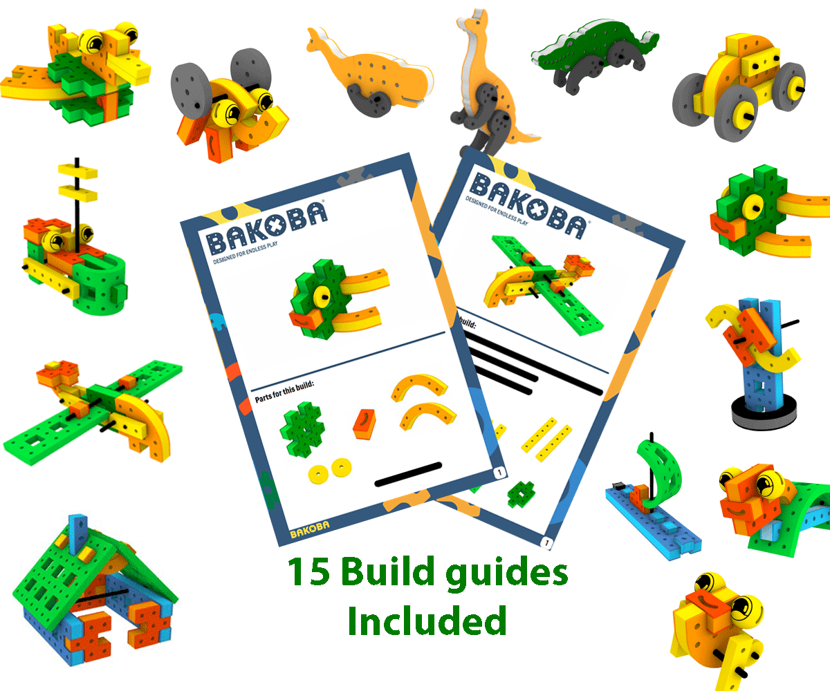 BAKOBA „Creative Mega Box“ konstruktorius  – 300 minkštų detalių