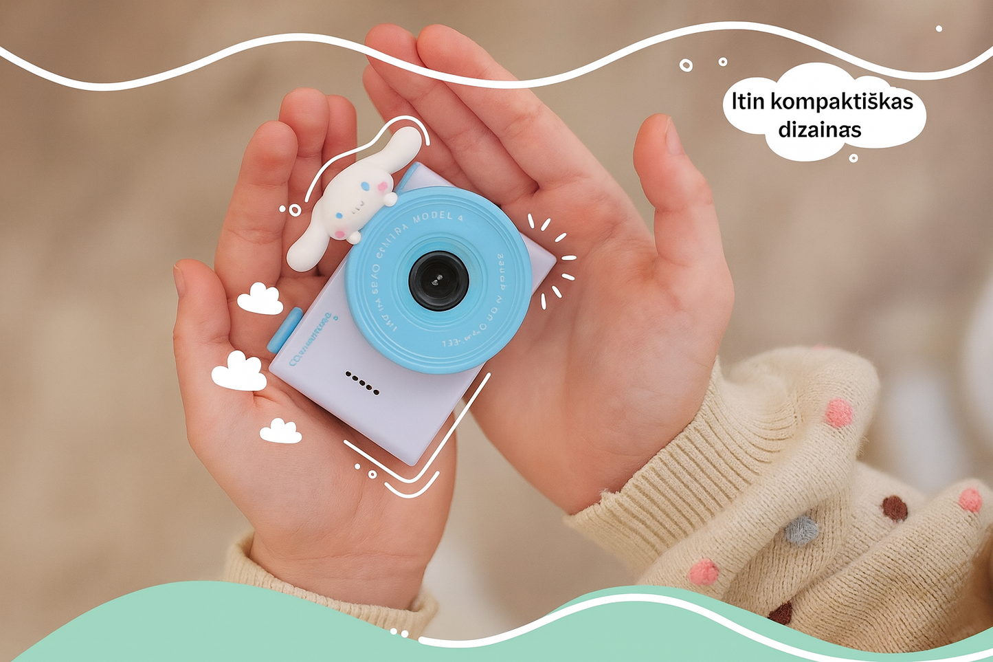 Mini Cinnamoroll skaitmeninė vaikų kamera (Modelis A)