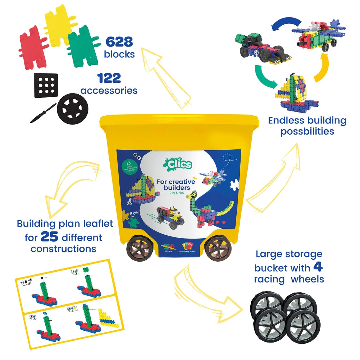 Clics „Rollerbox 25 in 1“ konstruktorius