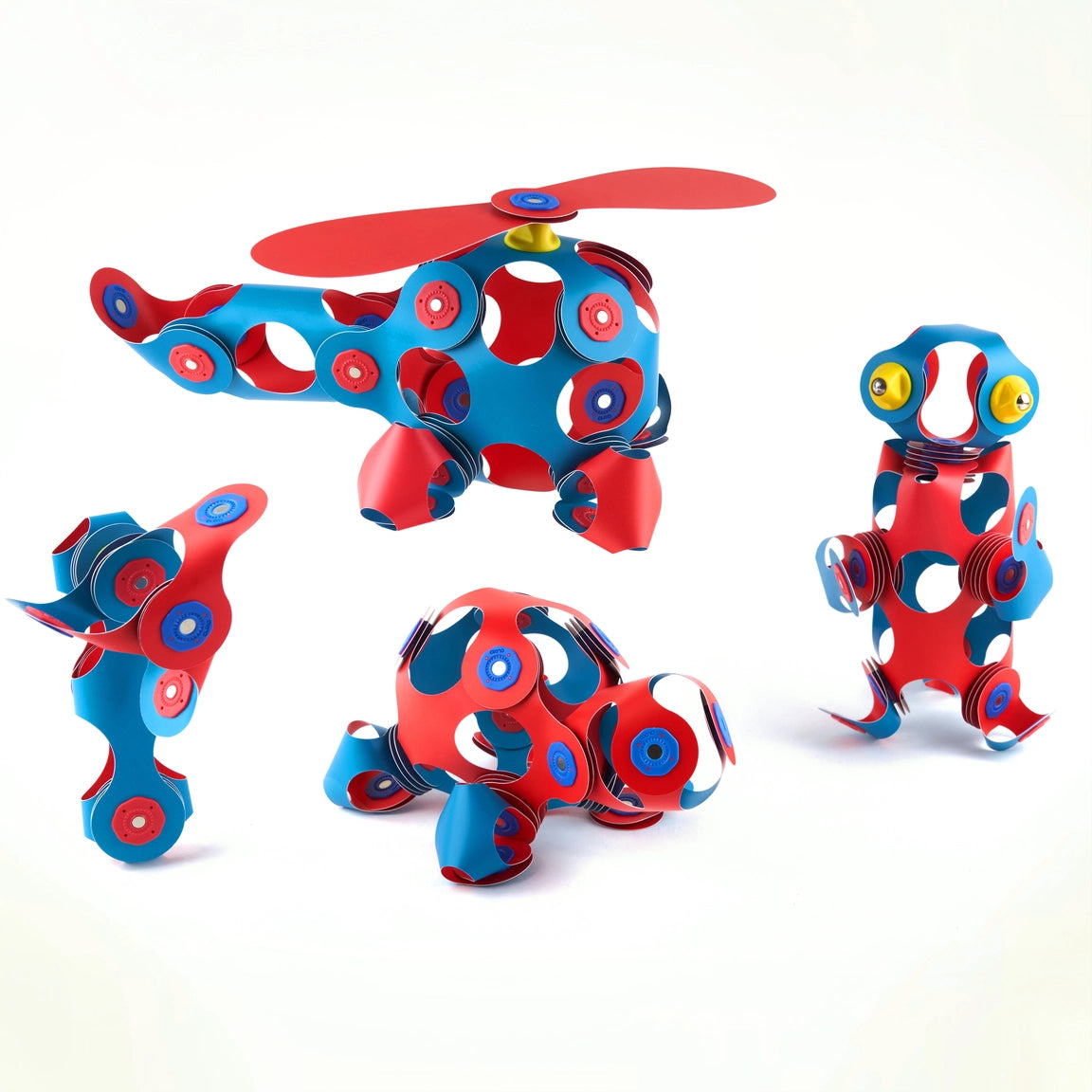 Clixo „Crew Pack“ (Flamingo & Turquoise) – 30 dalių magnetinis konstruktorius