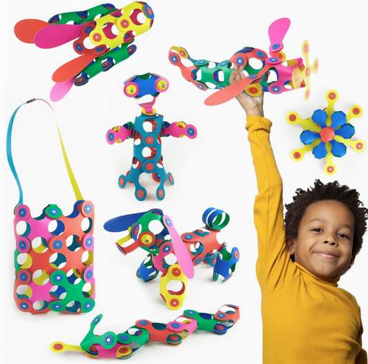 Clixo „Rainbow Pack“ – 42 dalių magnetinis konstruktorius