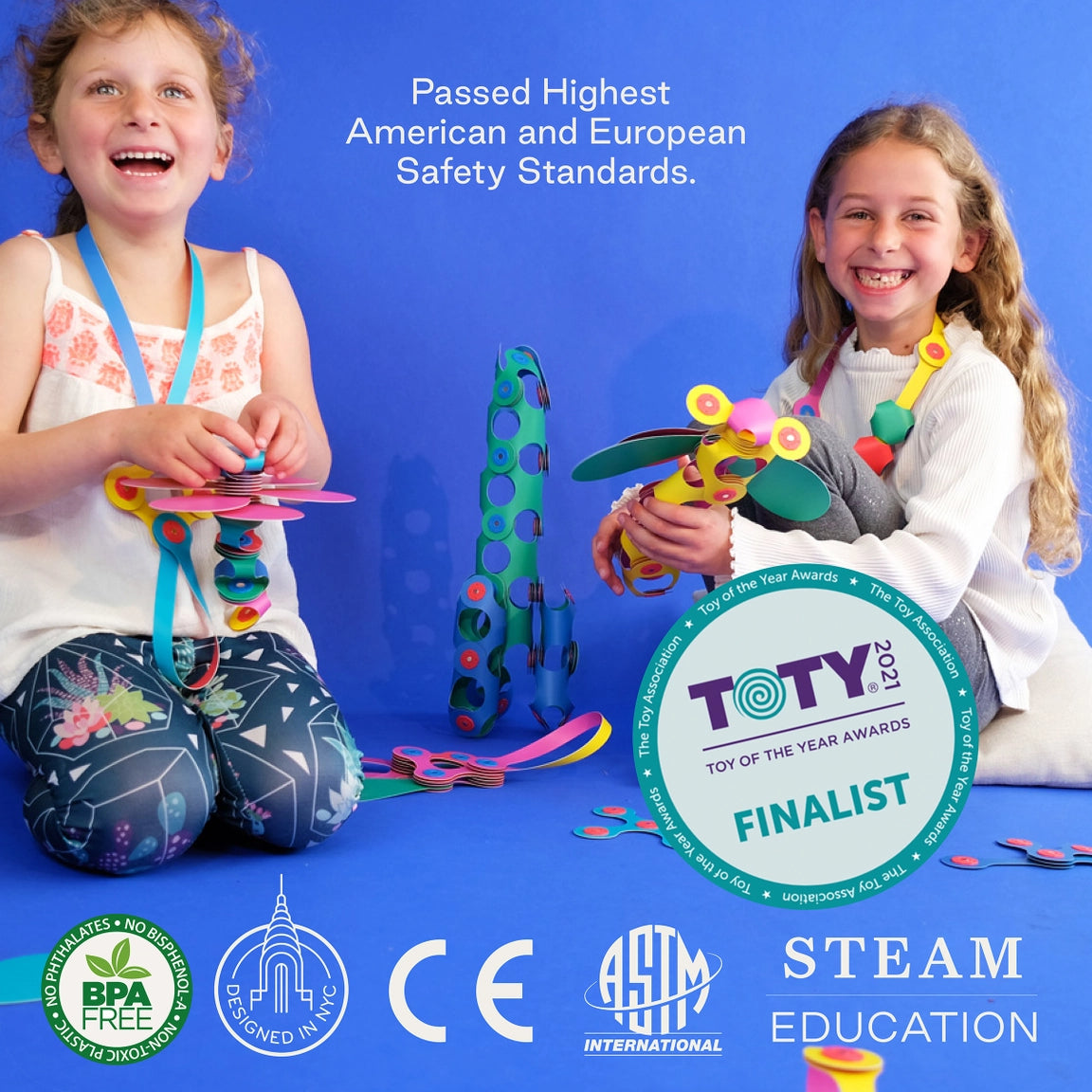 Clixo „Rainbow Pack“ – 42 dalių magnetinis konstruktorius