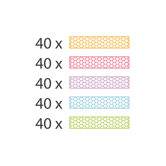 Bioblo LINKSMOJI DĖŽĖ "Pastel-Mix" su 200 vnt. blokelių