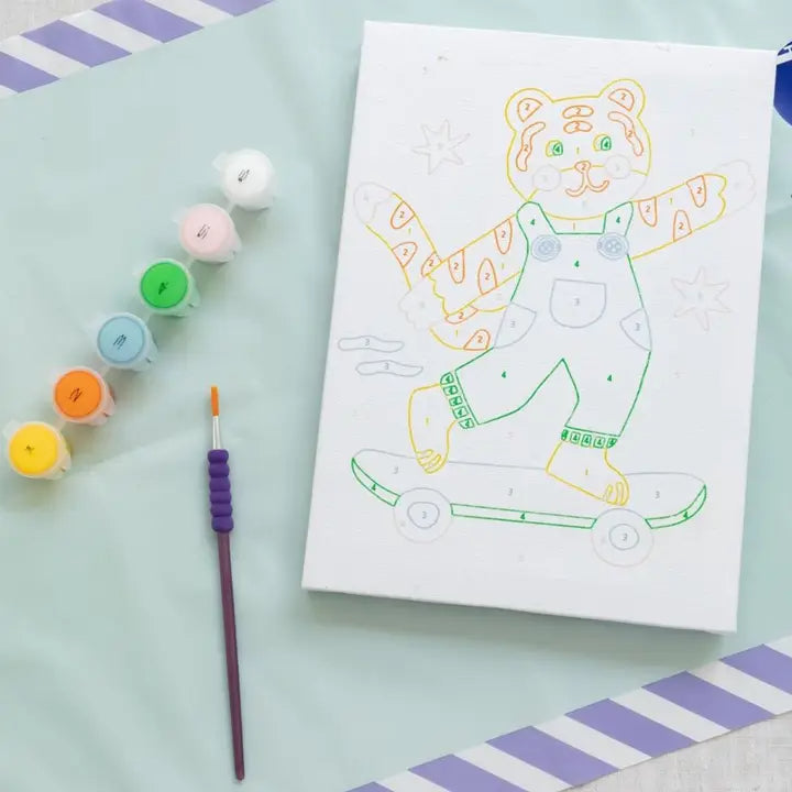 Piešimo pagal skaičius rinkinys vaikams – Petit Pinceau Titi Skate (su mažu teptuku)