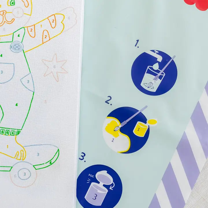 Piešimo pagal skaičius rinkinys vaikams – Petit Pinceau Titi Skate (su mažu teptuku)