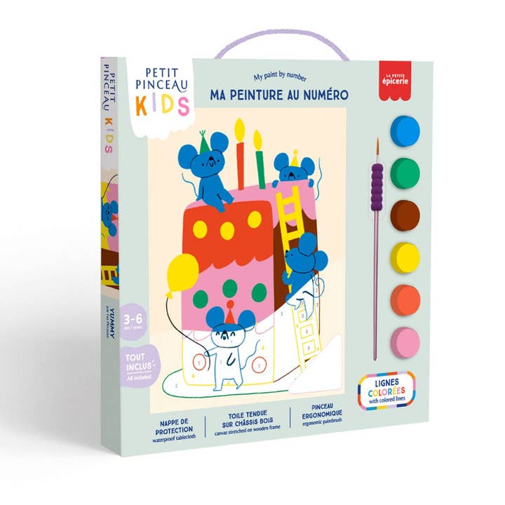 Piešimo pagal skaičius rinkinys vaikams - Petit Pinceau Yummy (su mažu teptuku)
