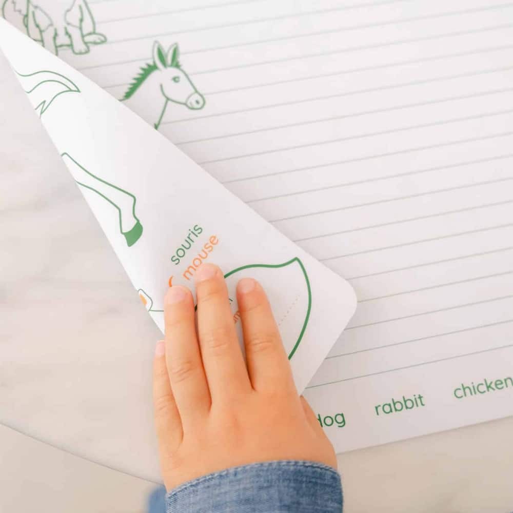 Edukacinis silikoninis dvipusis spalvinimo kilimėlis - Ūkio gyvūnai (1 markeris komplekte)