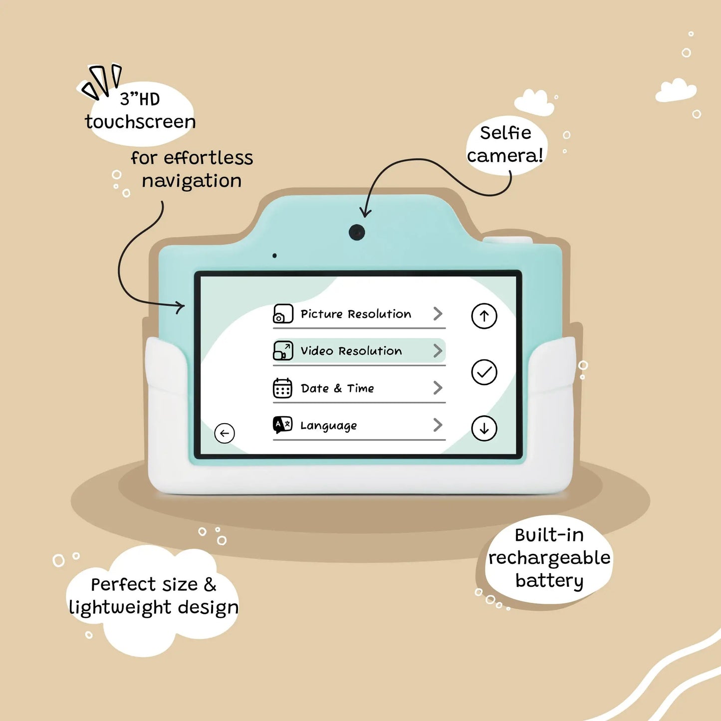 Zippy tinginys – vaikiška skaitmeninė kamera (Modelis K)