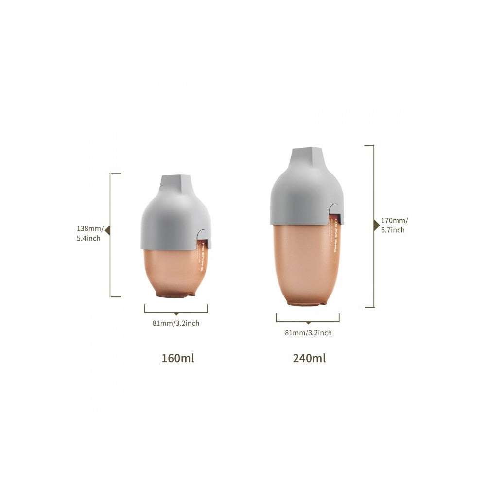 HEORSHE Ultra Wide Neck buteliukas 240 ml., 6+ mėn., PILKA