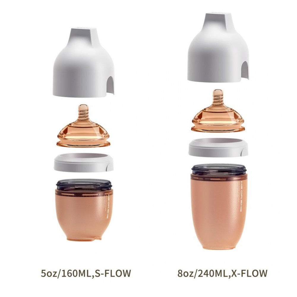 HEORSHE Ultra Wide Neck buteliukas 240 ml., 6+ mėn., PILKA