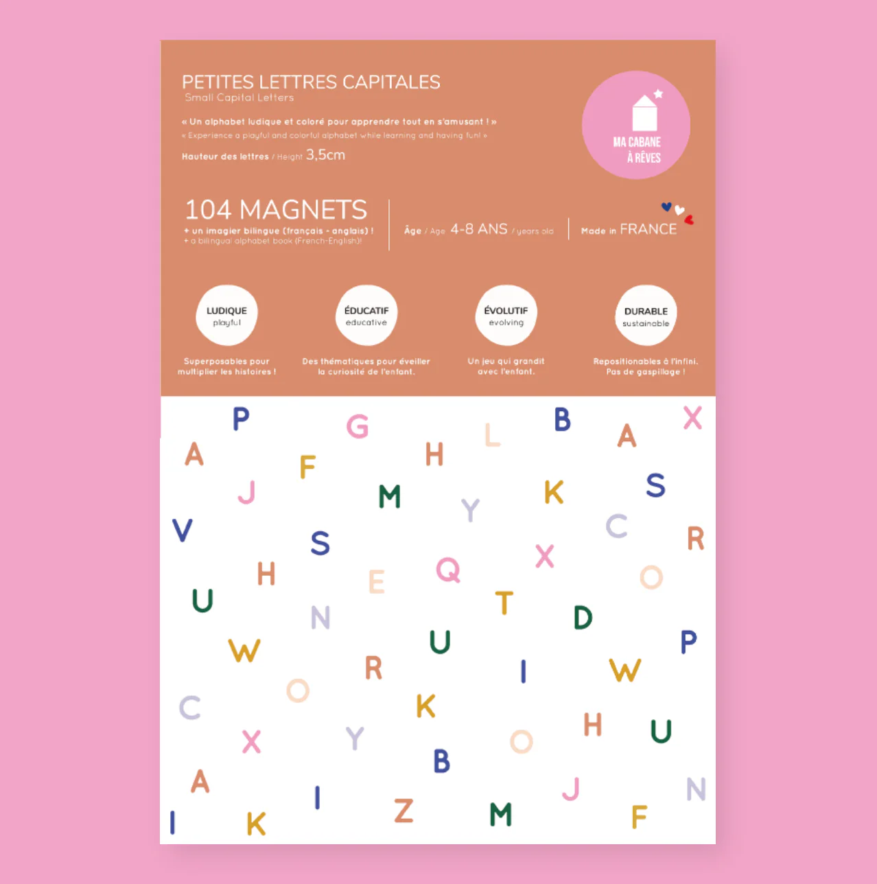 Magnetinė abėcėlė – 104 didžiosios raidės