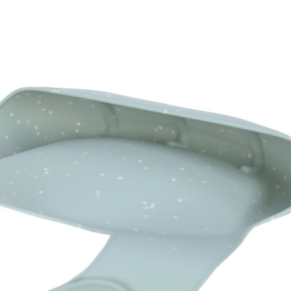 Silikoniniai seilinukai su kišenėle, 2 vnt. „Taškeliai“ (mėlyna / smėlio spalva)