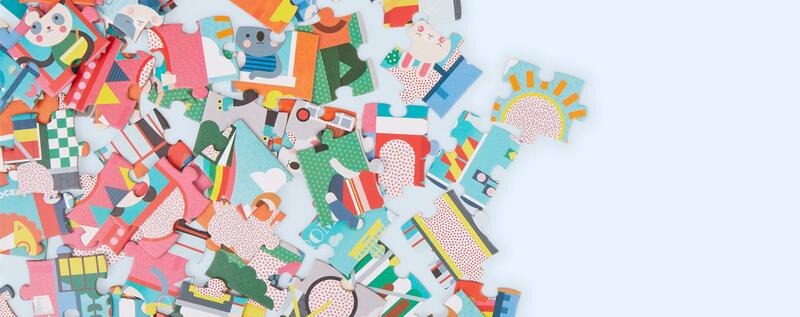 Dėlionė su paslaptimi "Kaimynai" (100 detalių)