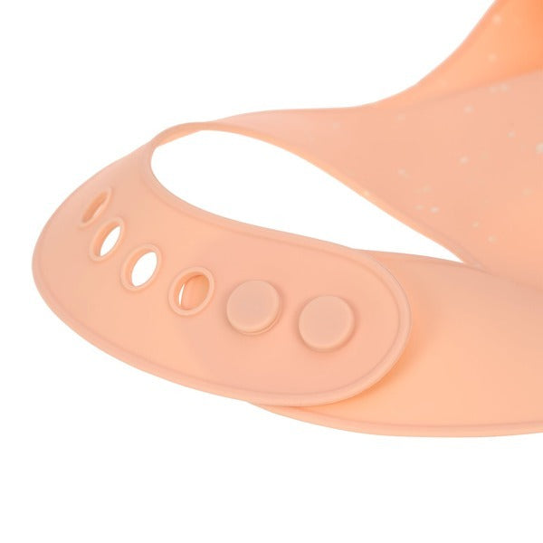 Silikoniniai seilinukai su kišenėle, 2 vnt. „Taškeliai“ (abrikosų / smėlio spalvos)