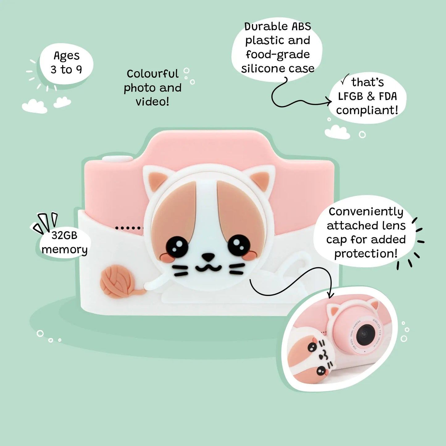 Meowie katė – vaikiška skaitmeninė kamera (Modelis K)