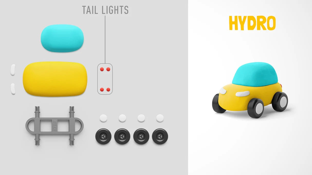 Modelinas Hey Clay - Eko automobiliai su ratais