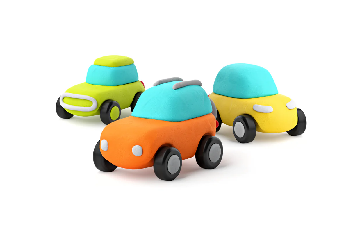 Modelinas Hey Clay - Eko automobiliai su ratais