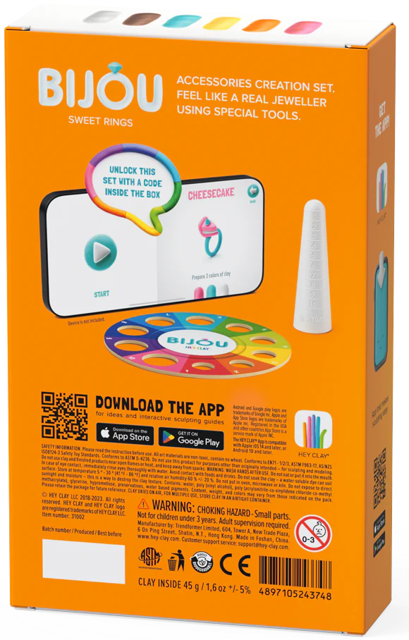 HEY CLAY modelino rinkinys „Rings Sweets“