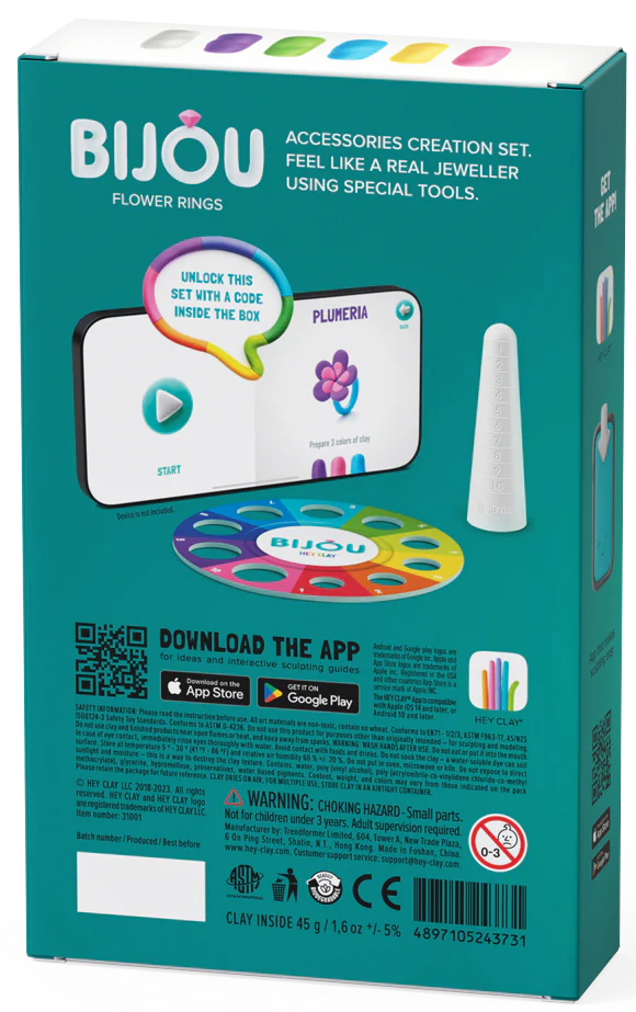 HEY CLAY modelino rinkinys „Rings Flower“