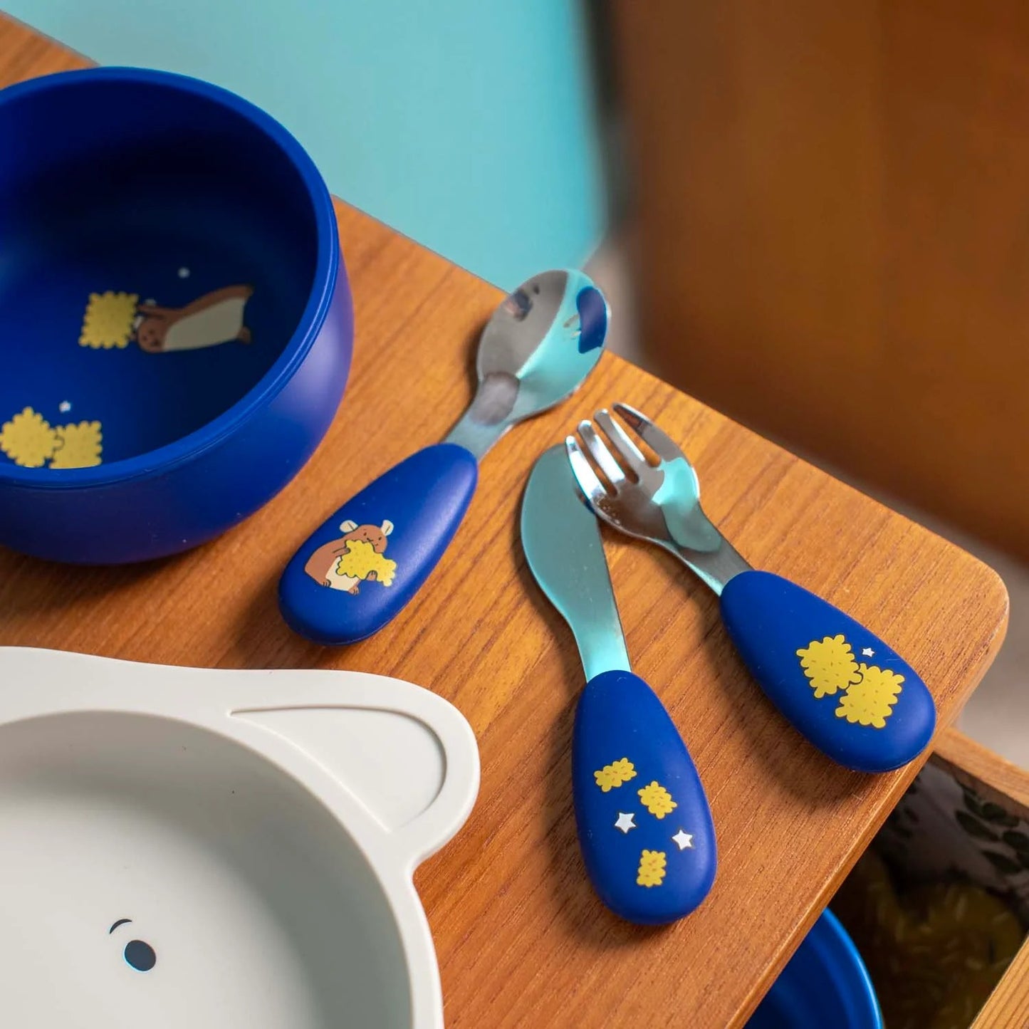 Moulin Roty stalo įrankių rinkinys vaikams (mėlynas)