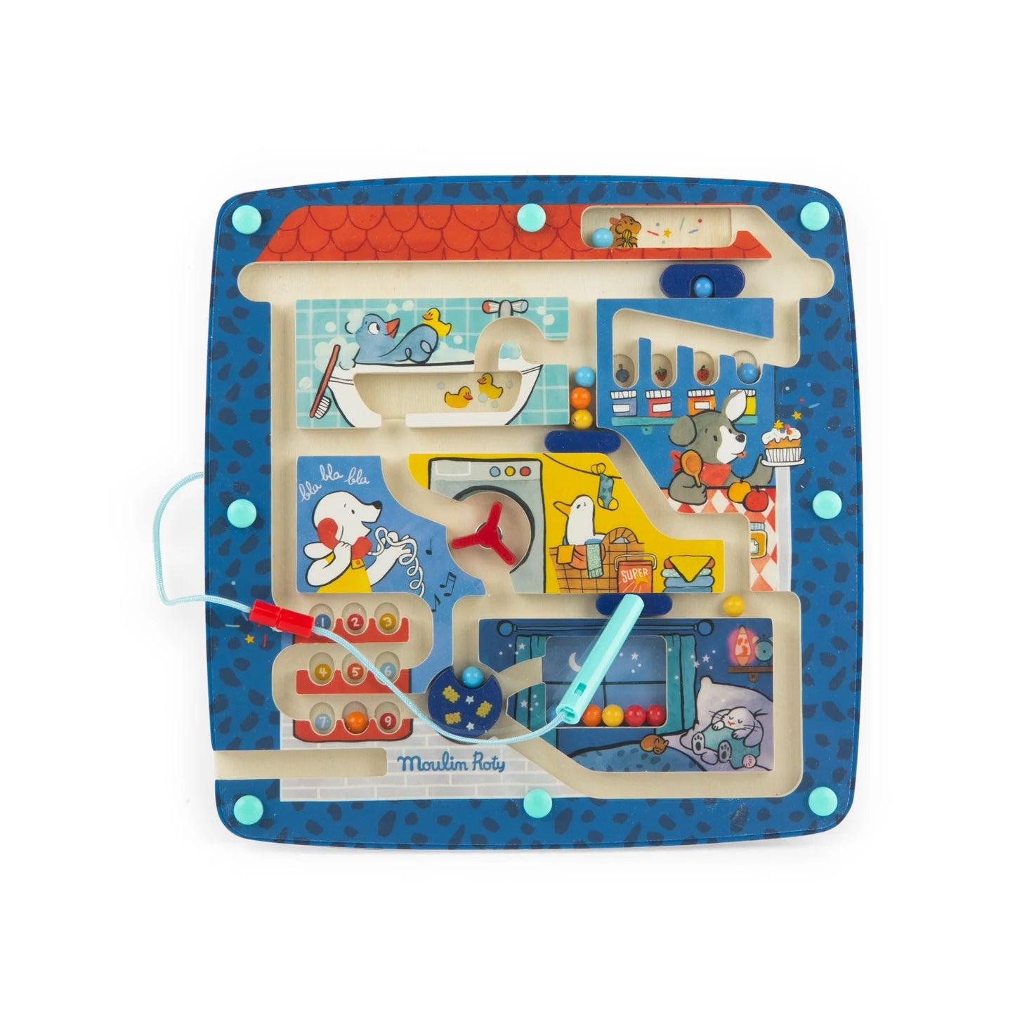 Magnetinis labirintas „Puce & Pilou“ - medinis lavinamasis žaidimas vaikams