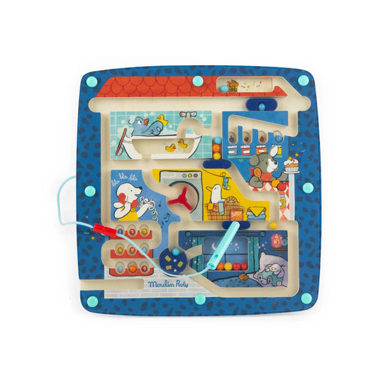 Magnetinis labirintas „Puce & Pilou“ - medinis lavinamasis žaidimas vaikams