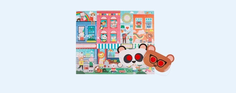 Dėlionė su paslaptimi "Kaimynai" (100 detalių)