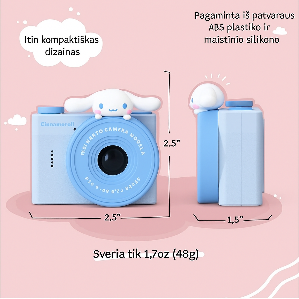 Mini Cinnamoroll skaitmeninė vaikų kamera (Modelis A)